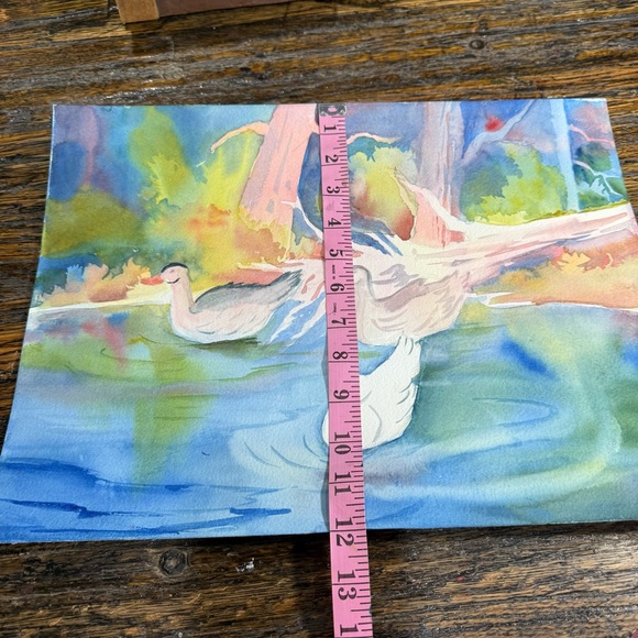 Serene Watercolor Duck Art Water Pond Geese Goose - Picture 13 of 13